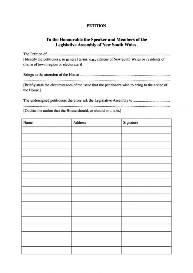 Editable Free 14 Legal Petition Forms In Pdf Ms Word Petition Signature ...