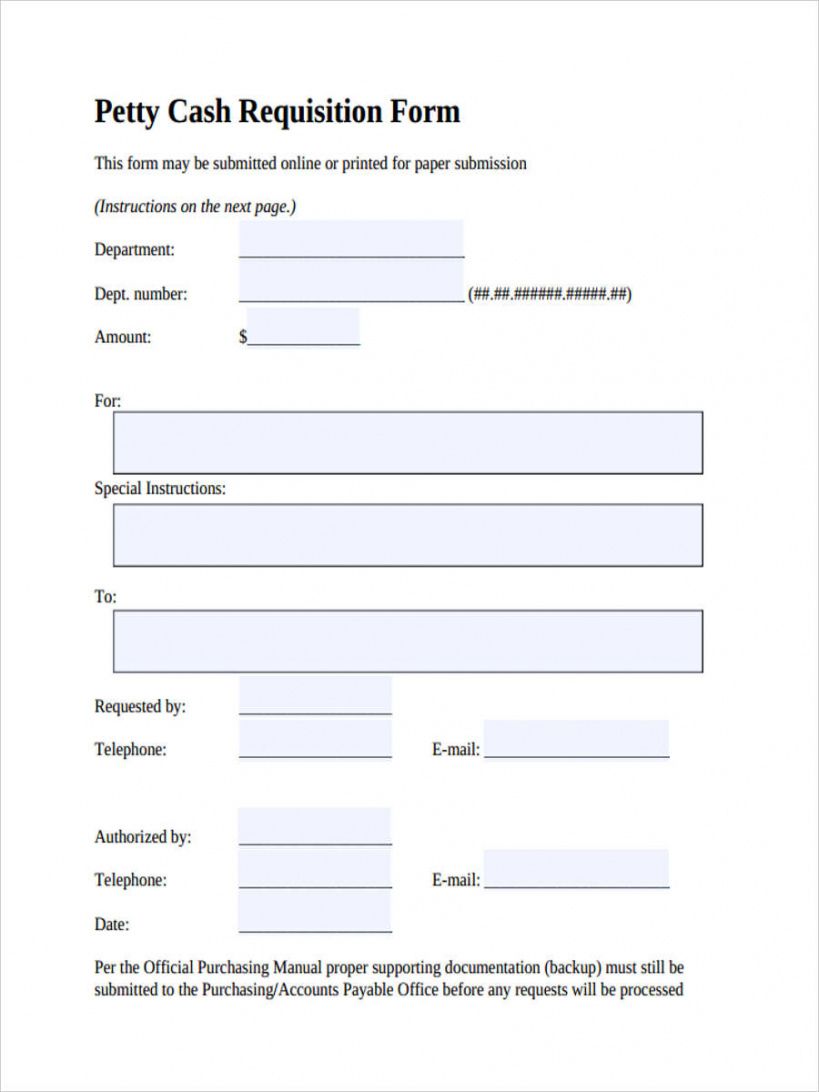 editable free 5 petty cash requisition forms in pdf fund request form template example