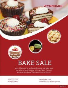 editable printable bake sale flyer template free pdf  word doc bake sale menu template