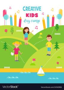 editable summer creative art camp for kids poster template vector image summer fun day poster template