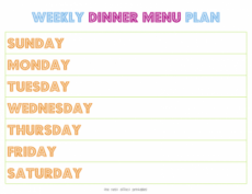 editable weekly menu template monthly dinner menu template example