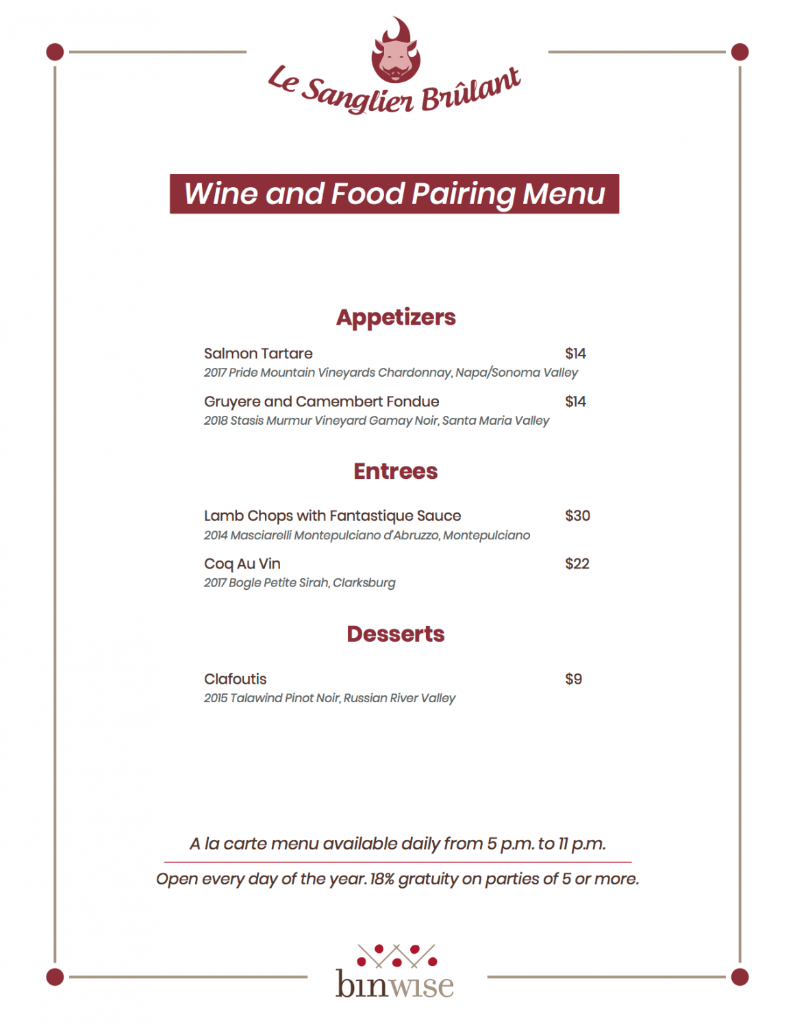 food and wine pairing menu  rules for wine &amp;amp; food pairing wine pairing menu template example