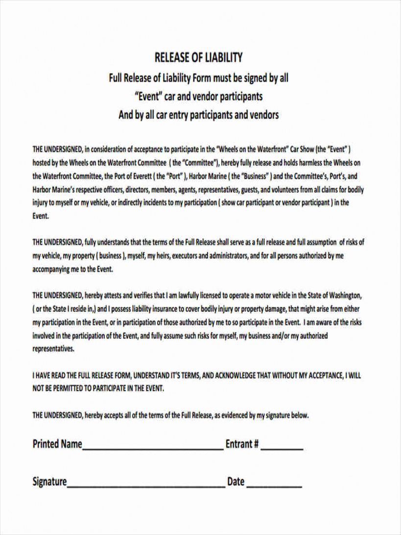 free 13 release of liability forms in pdf  ms word general liability release form template example