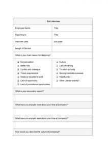 free 40 best exit interview templates &amp;amp; forms ᐅ templatelab employee exit interview form template sample