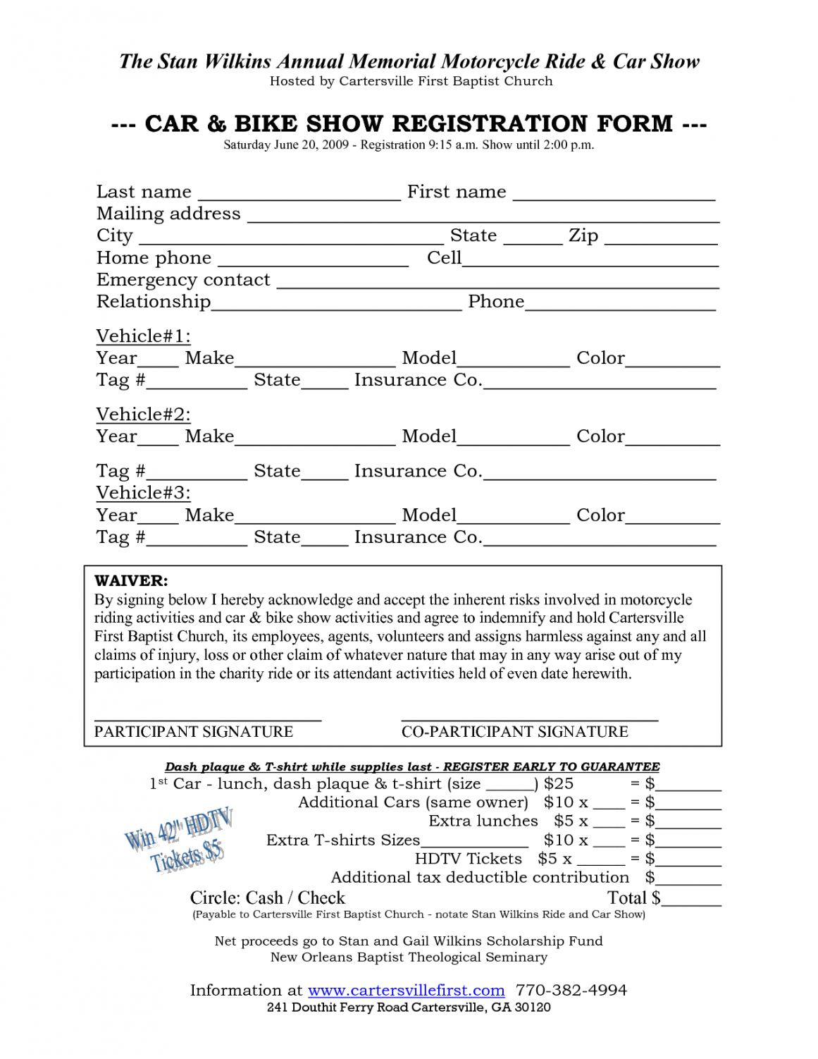 free car show registration form templates  word excel fomats trade show registration form template