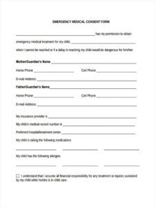 free free 8 sample emergency consent forms in pdf  ms word babysitter medical consent form template doc