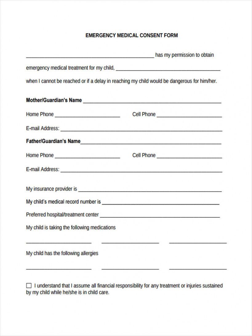 free free 8 sample emergency consent forms in pdf  ms word babysitter medical consent form template doc