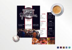 free sports bar menu design template in psd word publisher sports bar menu template word