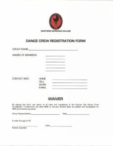 printable free 12 dance registration forms in pdf pdf  ms word  excel talent show registration form template sample