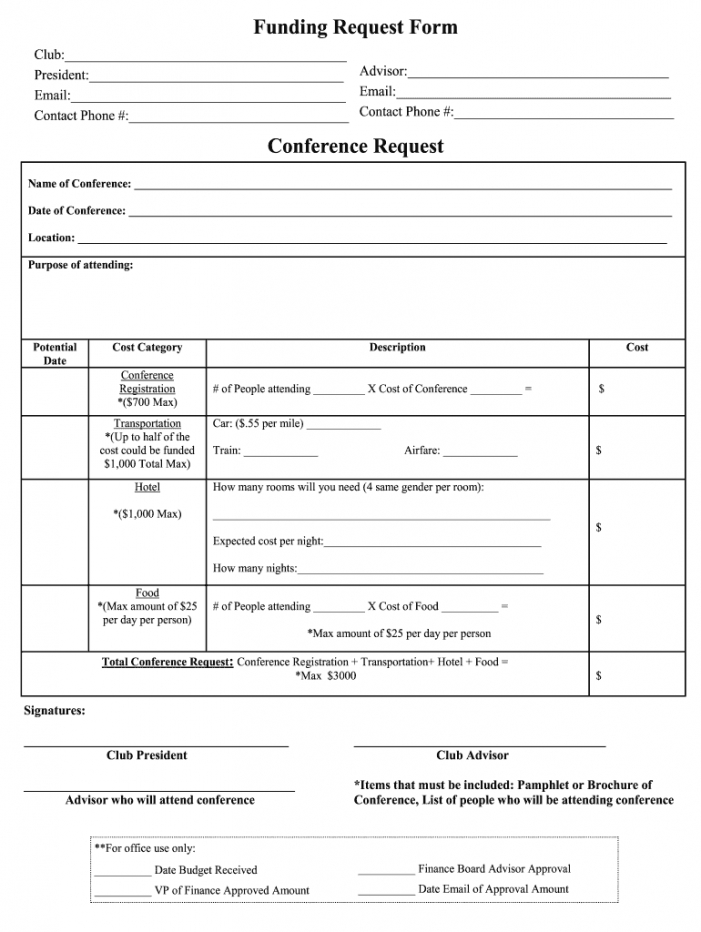 Fund Request Form Template