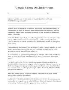 sample 30 editable general release of liability forms free general liability release form template sample