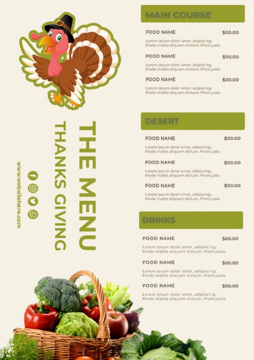 sample 9 thanksgiving menu template psd template free  room thanksgiving dinner menu template