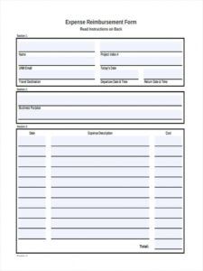 sample free 20 expense reimbursement forms in pdf  ms word  excel reimbursement request form template doc