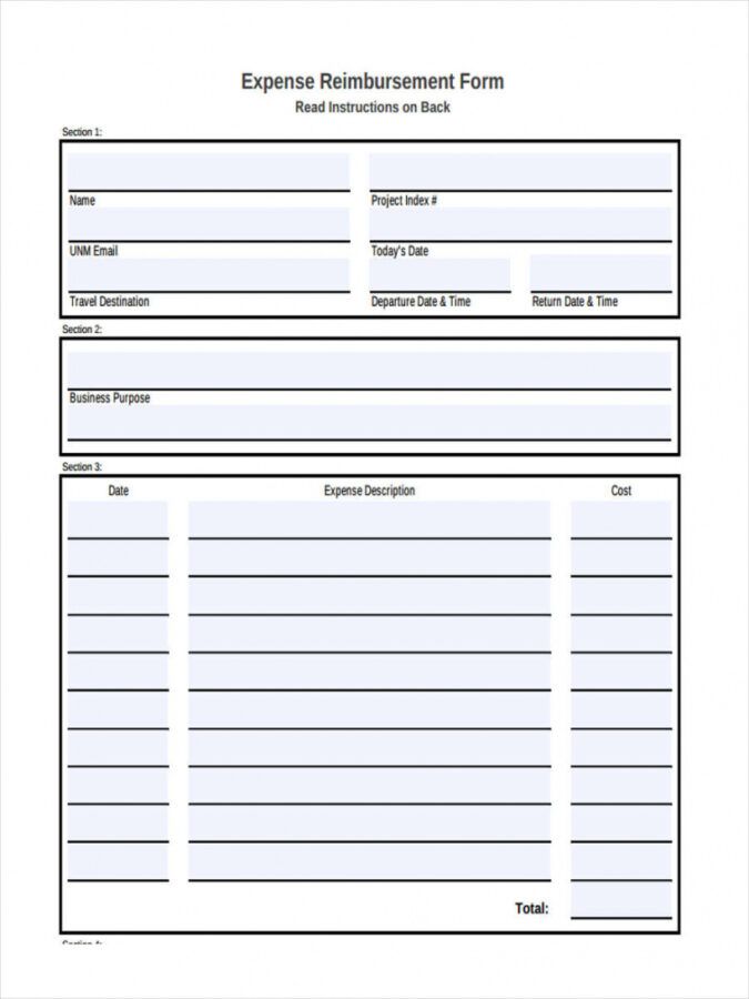 sample free 20 expense reimbursement forms in pdf ms word excel