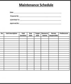 sample preventive maintenance schedule template  think moldova preventive maintenance form template sample