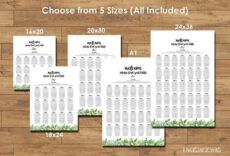 sample wedding seating chart table assignment poster reception wedding table assignment poster template