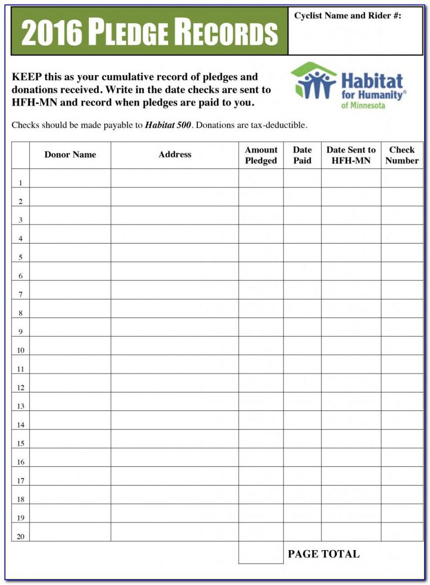 Best Fundraising Pledge Form Template Doc Sample