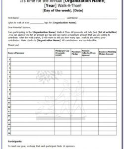 Best Fundraising Pledge Form Template Pdf Sample