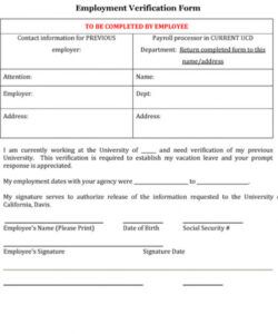 Best Past Employment Verification Form Template Word Example