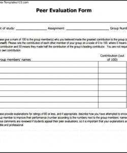 Best Peer Feedback Form Template