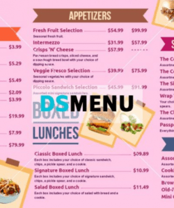 Best Sandwich Shop Menu Template Pdf