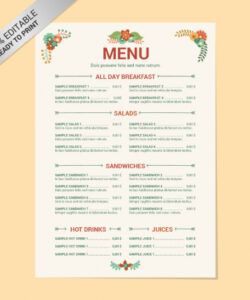 Best Word Food Menu Template Word Example