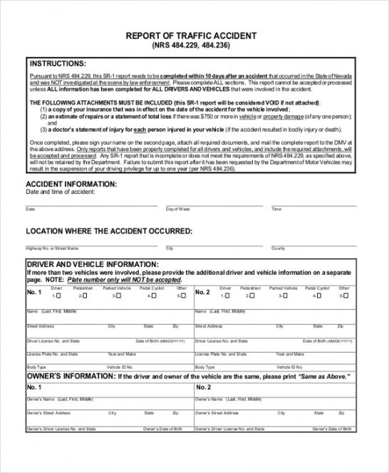 Car Damage Form Template