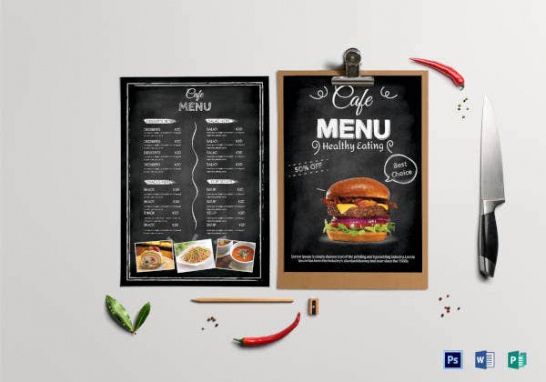 Costum Cafeteria Menu Template Doc Example