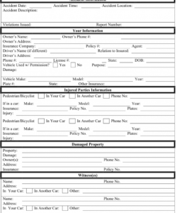 Costum Car Damage Form Template  Sample