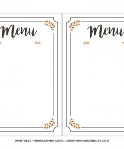 Costum Party Planning Menu Template Word