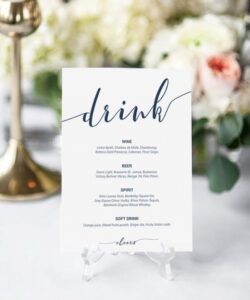 Costum Wedding Cocktail Menu Template Doc Sample