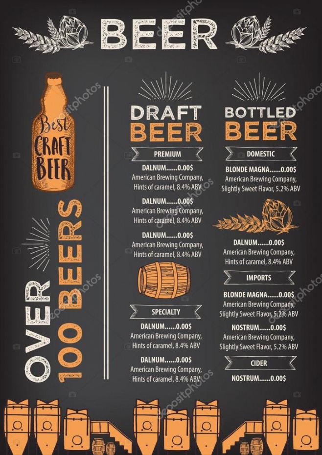 Craft Beer Menu Template