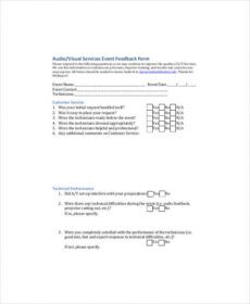 editable free 8 sample event feedback forms in pdf post event feedback form template pdf