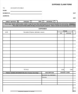 Mileage Claim Form Template