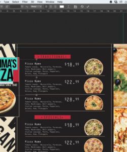 Editable Pizza Menu Design Template Word