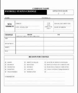 Employee Address Change Form Template Pdf Example