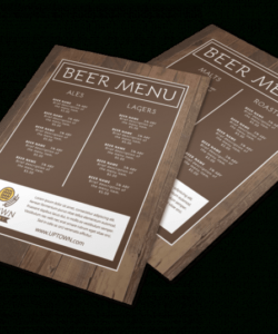 Free Craft Beer Menu Template  Sample