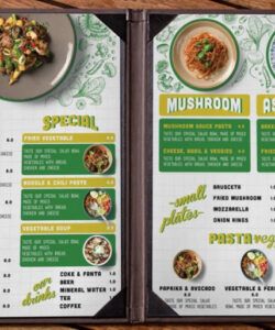 Free Modern Restaurant Food Menu Template Excel Sample