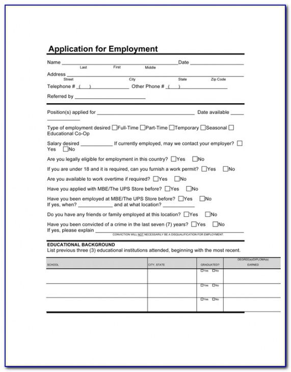 Free Truck Driver Employment Application Form Template Sample