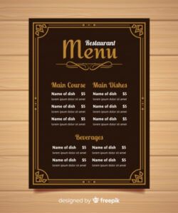 Free Vintage Menu Template Doc