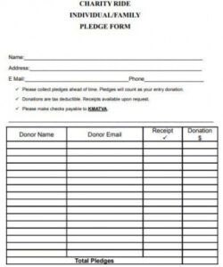 Fundraising Pledge Form Template