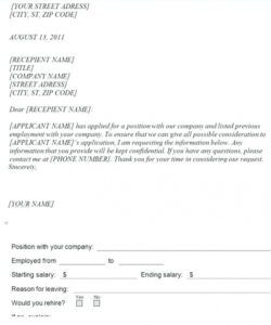 Past Employment Verification Form Template Doc Sample