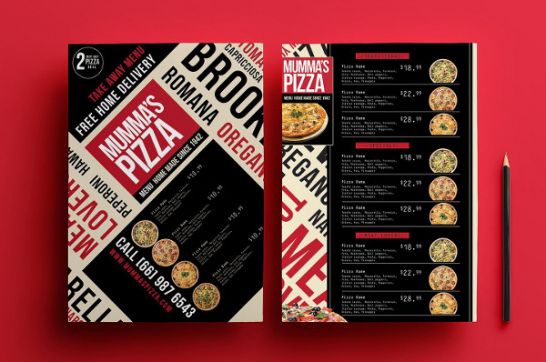 Pizza Menu Design Template Doc Example