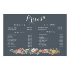 printable hair beauty salon beautician menu price poster  zazzle beauty salon menu template word