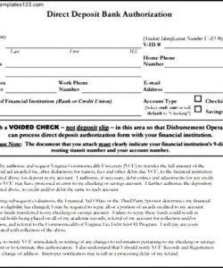 Professional Bank Direct Deposit Form Template Pdf