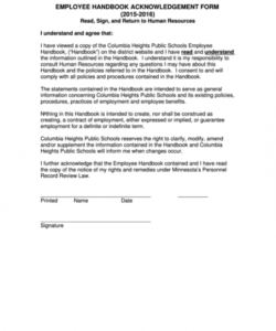 Professional Training Acknowledgement Form Template Excel Sample