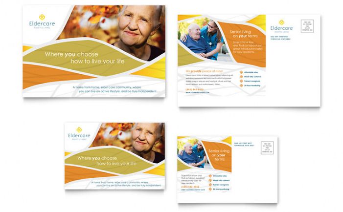 sample assisted living postcard template  word &amp; publisher assisted living menu template