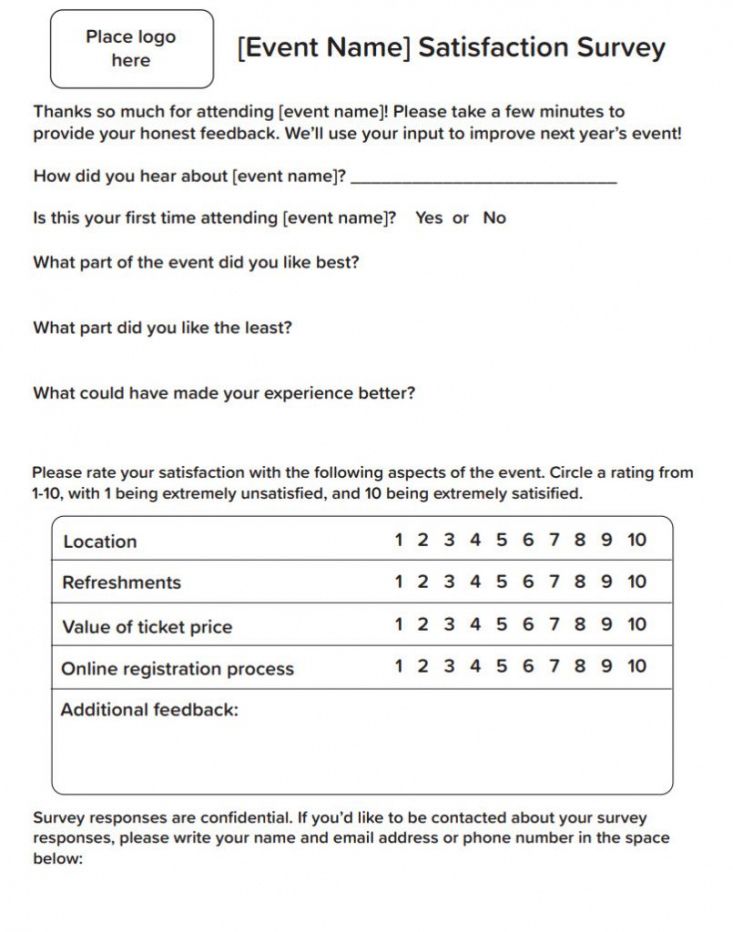 sample postevent survey tips and template  qgiv success center post event feedback form template example