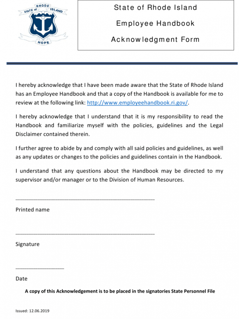 training acknowledgement form template
