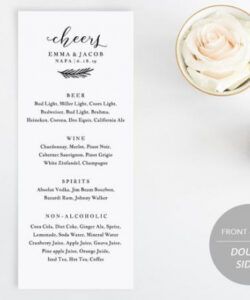 Wedding Cocktail Menu Template Pdf